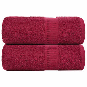 vidaXL Serviettes de toilette FROGN 2 pi&egrave;ces Bordeaux 30x30 cm 360 g/m&sup2;