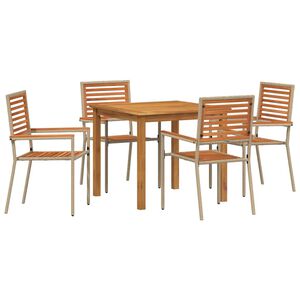 vidaXL Ensemble de salle &agrave; manger pour jardin 5 pc Beige