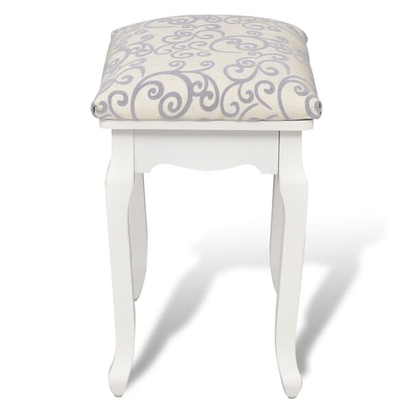 vidaXL Tabouret de coiffeuse Blanc chaud Tissu