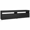 vidaXL Meubles TV 2 pcs avec lumi&egrave;res LED Noir 75x35x40 cm