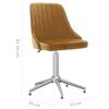 vidaXL Chaises pivotantes &agrave; manger lot de 4 marron velours