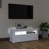 vidaXL Meuble TV avec lumi&egrave;res LED blanc 90x35x40 cm