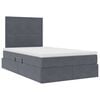 vidaXL Lit avec rangement et matelas Gris fonc&eacute; 120 x 190 cm Velours