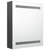 vidaXL Armoire de salle de bain à miroir LED gris 50x14x60 cm