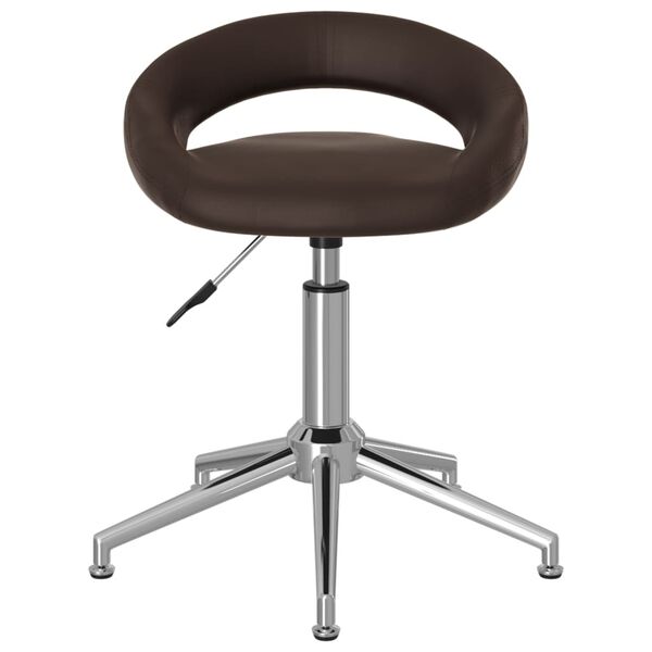 vidaXL Chaise pivotante de bureau Marron Similicuir