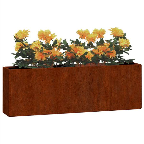 vidaXL Jardini&egrave;res murales 2 pcs Rouill&eacute; Acier corten 53x10x17 cm