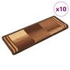 vidaXL Tapis d'escalier autoadh&eacute;sifs 10 pcs 65x21x4 cm Marron