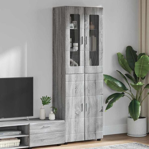 vidaXL Haut Armoire avec &eacute;tag&egrave;re FLORIN Gris Sonoma 60 x 35 x 182 cm