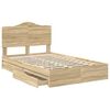 vidaXL Lit de Rangement Ch&ecirc;ne Sonoma 135 x 190 cm Bois d'ing&eacute;nierie
