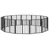 vidaXL Porte pour chien 12 pc Noir 60 x 60 cm Acier galvanis&eacute;