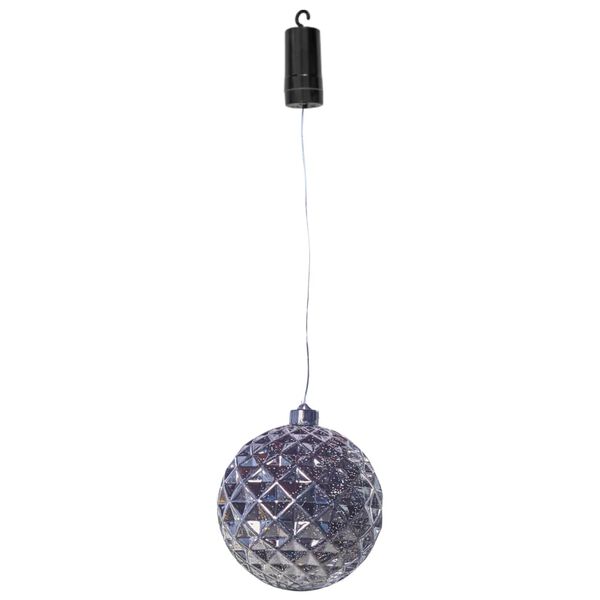 Luxform Lampe suspendue &agrave; LED &agrave; piles Ball Diamonds Argent&eacute;