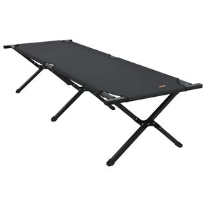 vidaXL Lit de camping pliant Noir Tissu Oxford