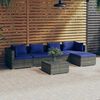vidaXL Salon de jardin 6 pcs avec coussins r&eacute;sine tress&eacute;e gris