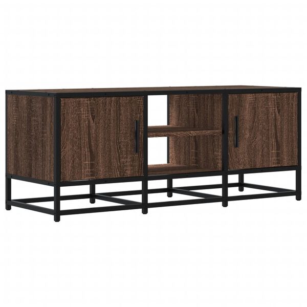 vidaXL Meuble TV chêne marron 100x35x41 cm bois d'ingénierie et métal