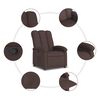 vidaXL Fauteuil inclinable Marron fonc&eacute; Tissu