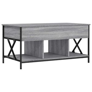 vidaXL Table basse sonoma gris 100x55x50 cm bois d'ing&eacute;nierie et m&eacute;tal
