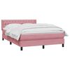 vidaXL Sommier &agrave; lattes de lit avec matelas rose 160x220 cm velours