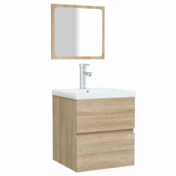 vidaXL Armoire de bain avec miroir chêne sonoma bois d'ingénierie