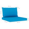 vidaXL Salon de jardin 3 pcs avec coussins bleu clair