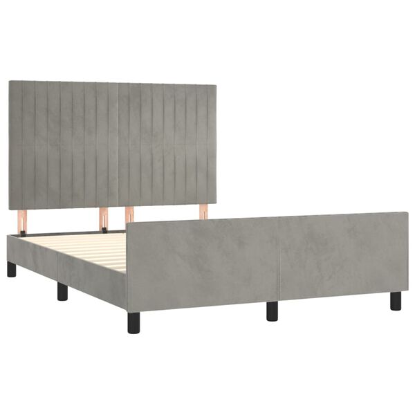 vidaXL Cadre de lit sans matelas gris clair 140x200 cm velours