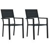 vidaXL Chaises de jardin lot de 2 Noir PEHD Aspect de bois