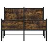 vidaXL Cadre de lit en m&eacute;tal sans matelas ch&ecirc;ne fum&eacute; 120x200 cm