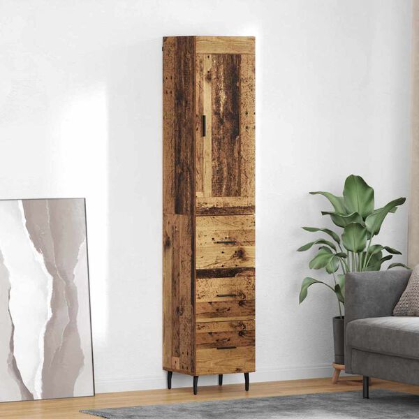 vidaXL Haut Armoire Bois Ancien 34,5 x 34 x 180 cm Bois d'ing&eacute;nierie