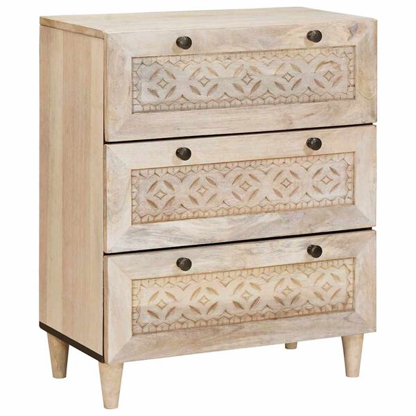 vidaXL Buffet 3 pcs Blanc 60 x 33 x 75 cm bois de manguier massif