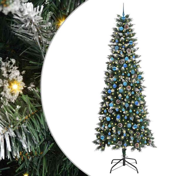 vidaXL Sapin de No&euml;l artificiel Vert 240 cm PVC, plastique et acier