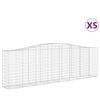 vidaXL Paniers &agrave; gabions arqu&eacute;s 5 pcs 400x50x120/140 cm Fer galvanis&eacute;
