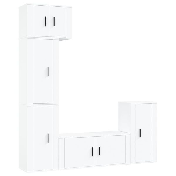 vidaXL Ensemble de meubles TV 5 pcs Blanc Bois d'ing&eacute;nierie
