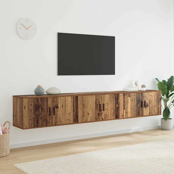 vidaXL Ensemble de meuble TV mural 3 pcs Bois Ancien 80 x 34,5 x 40 cm