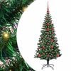 vidaXL Sapin de No&euml;l artificiel pr&eacute;-&eacute;clair&eacute; Vert 120 cm PVC et m&eacute;tal