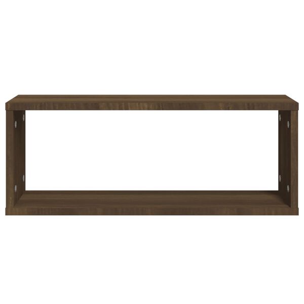 vidaXL &Eacute;tag&egrave;res murales cube 6 pcs Ch&ecirc;ne marron Bois d&rsquo;ing&eacute;nierie