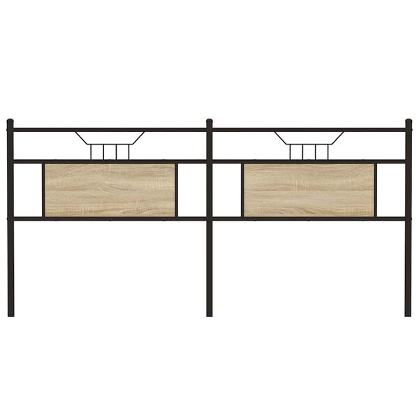 vidaXL T&ecirc;te de lit de remplacement ch&ecirc;ne sonoma 160 cm bois d'ing&eacute;nierie et acier