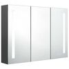 vidaXL Armoire de salle de bain &agrave; miroir LED 89x14x62 cm Gris