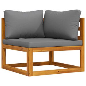 vidaXL Canap&eacute; d'angle sectionnel avec coussin gris fonc&eacute; Bois d'acacia