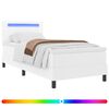 vidaXL Lit &agrave; ressorts avec bandes LED Blanc 100 x 200 cm Simili cuir
