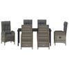 vidaXL Ensemble de salle &agrave; manger pour jardin 7 pcs Gris polyrotin
