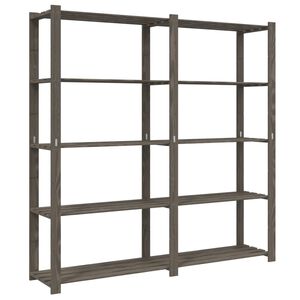 vidaXL Support de rangement &agrave; 5 niveaux gris 170x38x170 cm bois de pin