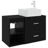 vidaXL Ensemble de mobilier de salle de bain 2 pc Ch&ecirc;ne noir