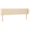 vidaXL T&ecirc;te de lit avec oreilles Cr&egrave;me 183x23x78/88 cm Tissu