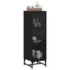 vidaXL Buffet avec portes en verre noir 35x37x120 cm