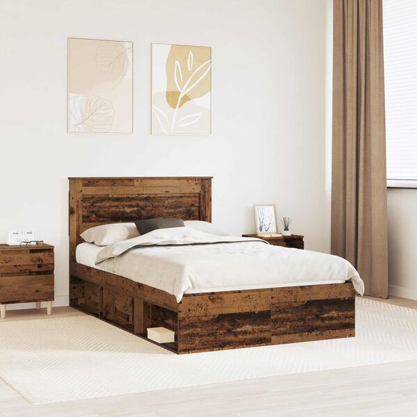 vidaXL Cadre de lit Bois ancien 120 x 190 cm Pin massif