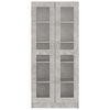 vidaXL Armoire &agrave; vitrine Gris b&eacute;ton 82,5x30,5x185,5 cm Bois ing&eacute;nierie