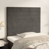 vidaXL T&ecirc;te de lit Gris fonc&eacute; 80x5x118/128 cm Velours