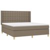 vidaXL Sommier &agrave; lattes de lit avec matelas Taupe 180x200 cm Tissu