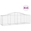 vidaXL Paniers à gabions arqués 15 pcs 200x50x60/80 cm fer galvanisé