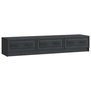 vidaXL Meuble TV 147 x 34,5 x 27 cm Noir Bois d'ing&eacute;nierie