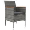 vidaXL Ensemble à manger de jardin et coussins 5pcs Gris/noir